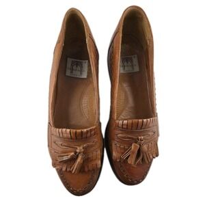 Cable & Co Tassel Brown Loafers Men's SZ 9 Made in Italy Leather‎ Fringe Preppy